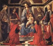 Sandro Botticelli The Madonna and Child Enthroned,with SS.Mary Magdalen,Catherine of Alexandria,John the Baptist,Francis,and Cosmas and Damian USA oil painting reproduction